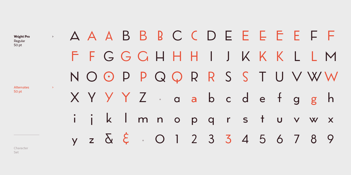 Пример шрифта Wright Deco SemiBold Italic